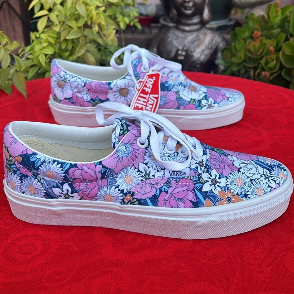 🌸 New Super Cute Colorful Multi Floral Vans Era Sneakers 🌸